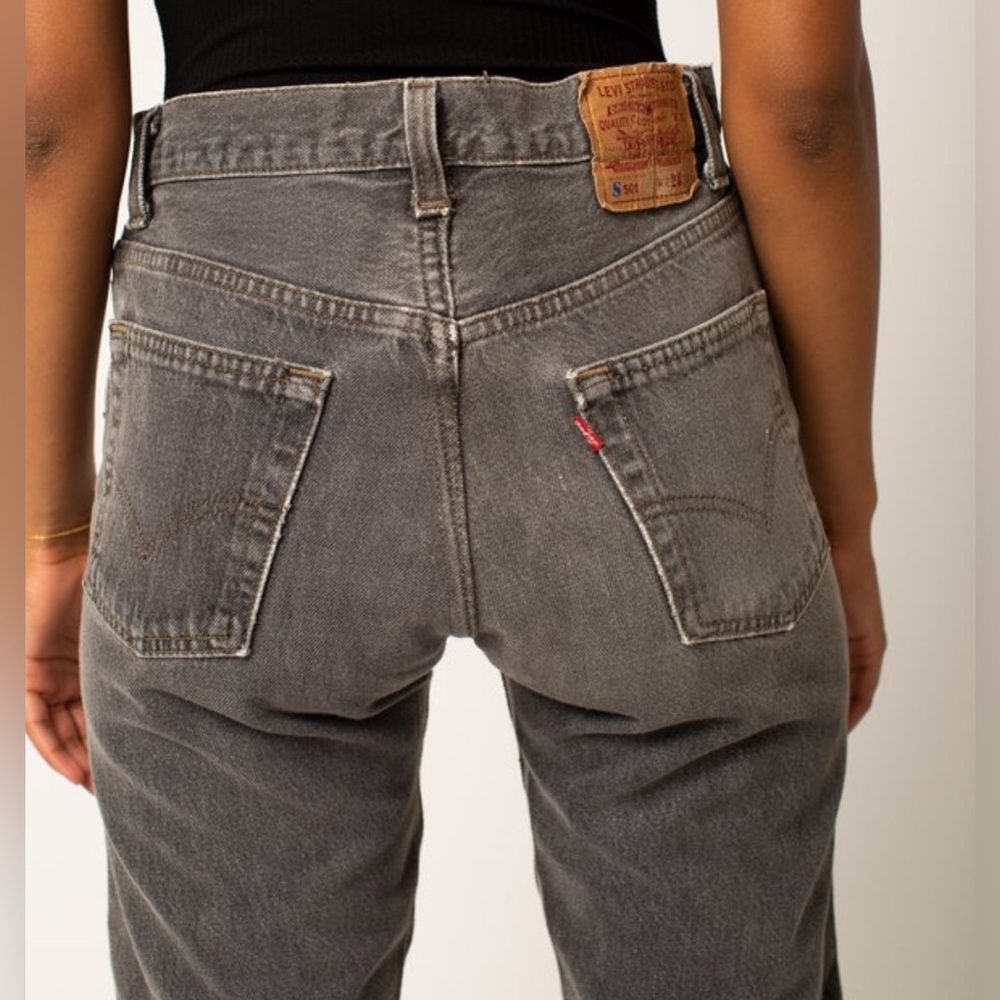 Vintage 501 Levis Brown Boyfriend Jeans with Vintage Wash